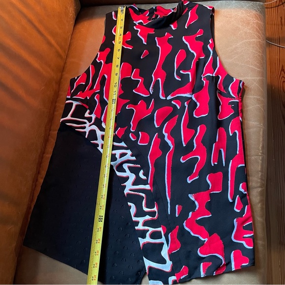 Proenza Schouler asymmetrical animal red black printed white made in usa silk - Picture 4 of 6